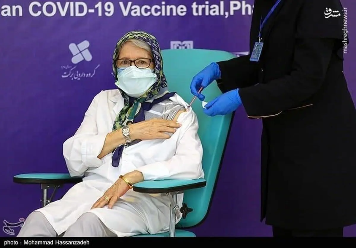 لحظه تزریق نخستین واکسن کووایران برکت به مینو محرز + جزئیات

