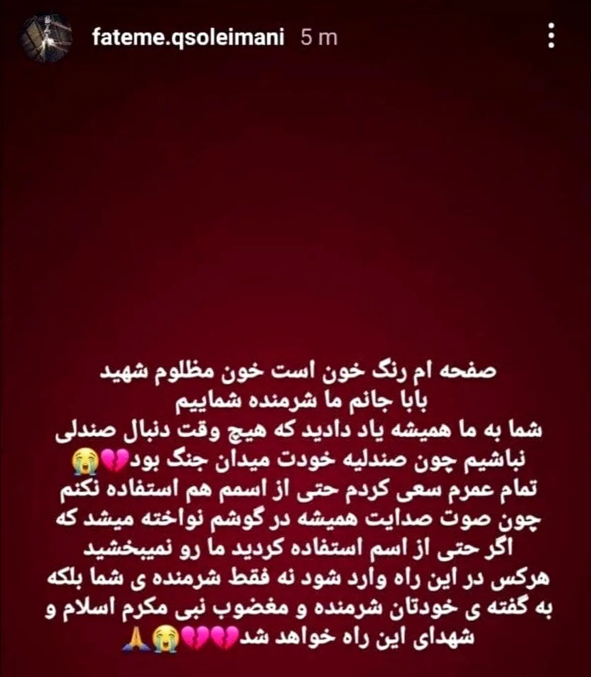  انتقاد فرزند شهید سلیمانی از کاندیداتوری خواهرش در انتخابات شوراها