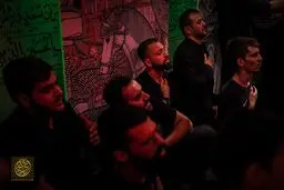 مهران غفوریان و دخترش، مجید واشقانی، سید مهدی رحمتی، سامان گوران و محسن افشانی در هیئت ریحانة الحسین