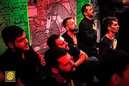 مهران غفوریان و دخترش، مجید واشقانی، سید مهدی رحمتی، سامان گوران و محسن افشانی در هیئت ریحانة الحسین