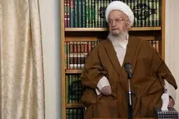 تصاویر دیدار آیت الله خاتمی با آیت الله مکارم با ماسک 