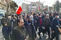 حضور روحانی، واعظی و آذری جهرمی در راهپیمایی ۲۲ بهمن