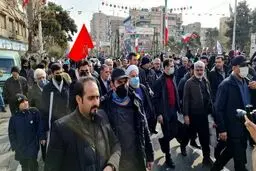حضور روحانی، واعظی و آذری جهرمی در راهپیمایی ۲۲ بهمن