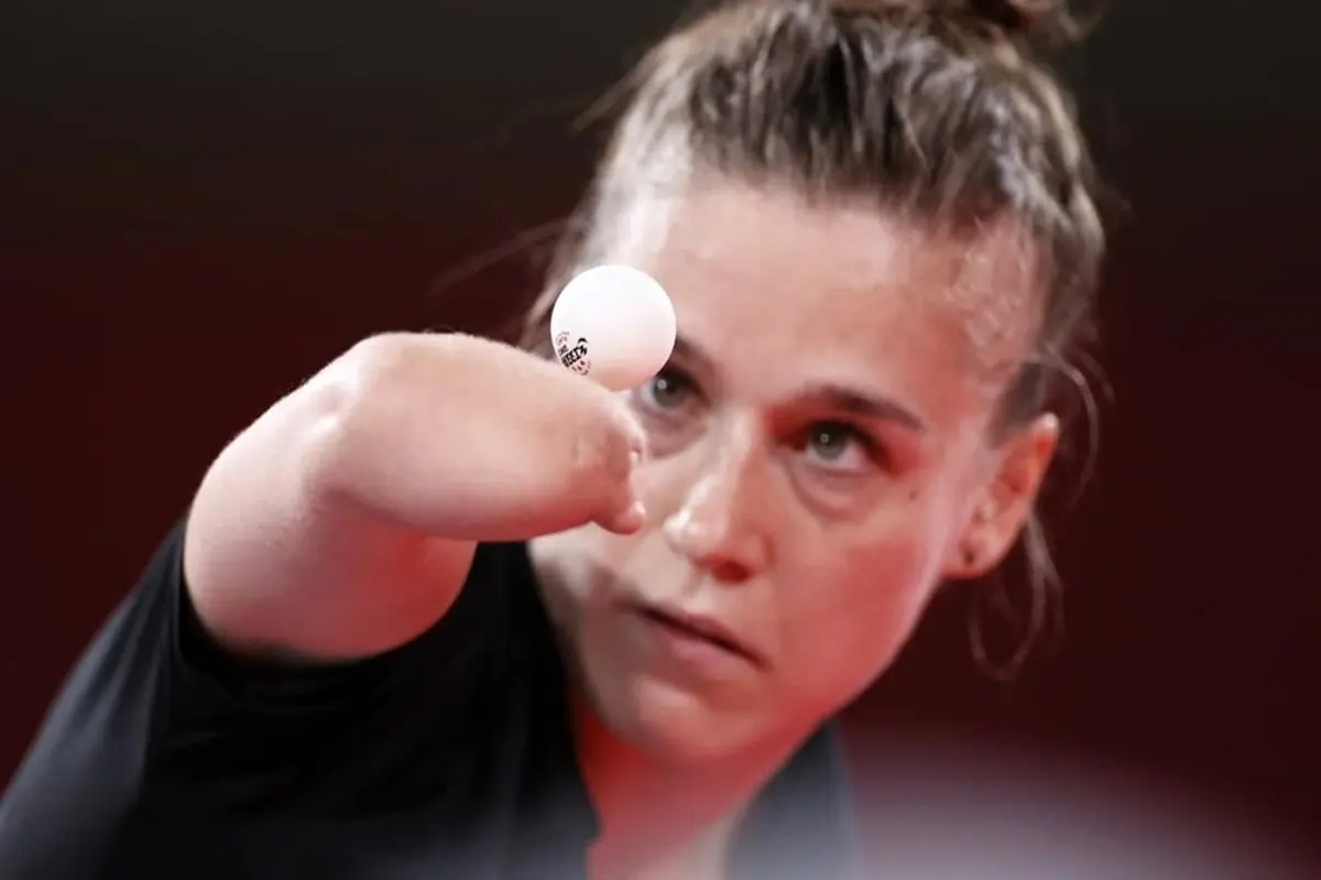 عکس حیرت انگیز از المپیک؛ دختر پینگ‌پونگ‌باز یک دست