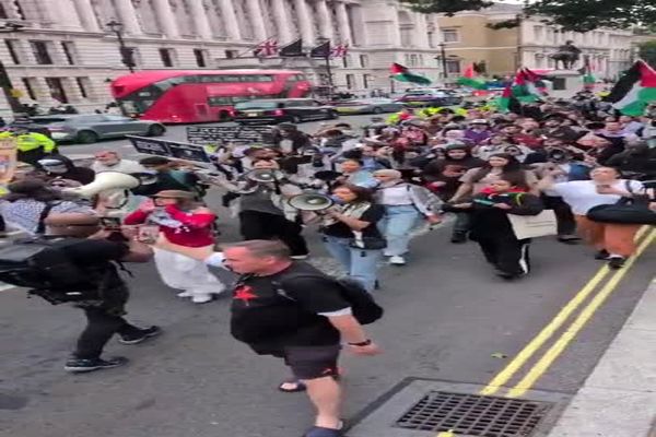تجمع حامیان فلسطین در پایتخت انگلیس
