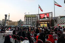 تصاویر پخش سخنرانی دبیر کل حزب الله در تهران