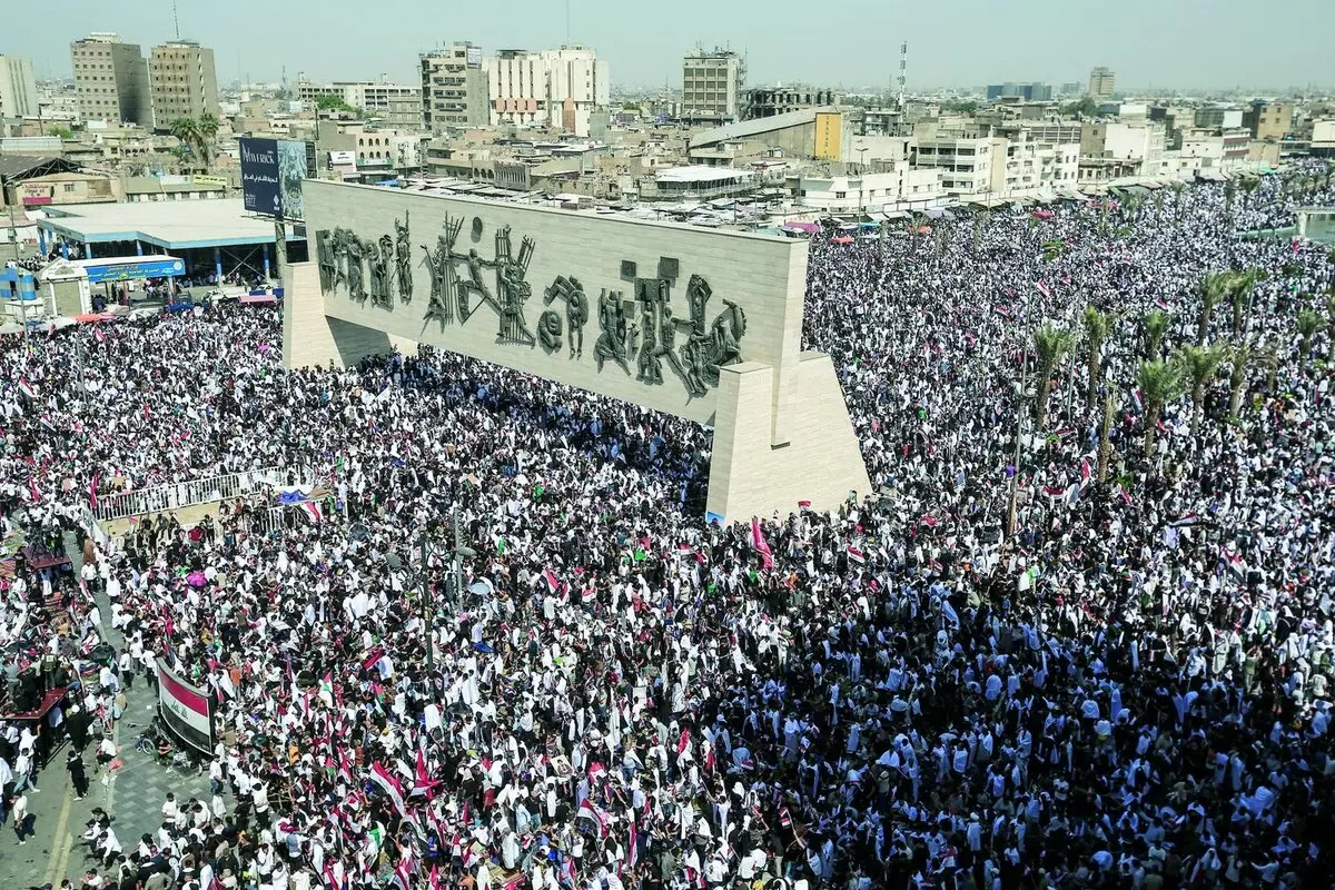 طوفان کفن پوشان برای یاری فلسطین
