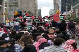 تصاویر اختصاصی راهپیمایی حمایت از غزه در تورنتو 