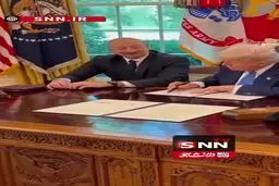 ویدویی لو رفته از چهارپایه نشینی علی اف کنار ترامپ