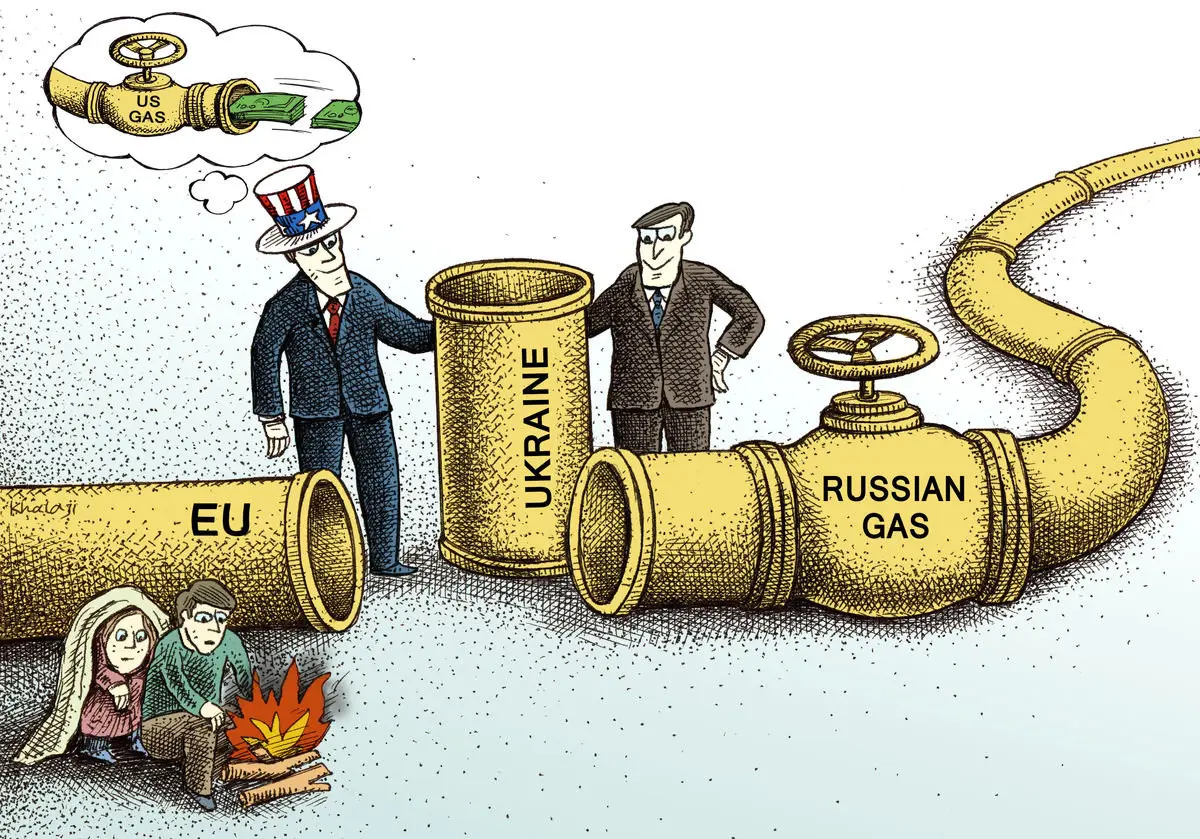 سودجویی آمریکا در میان مصائب مردم اروپا + کاریکاتور