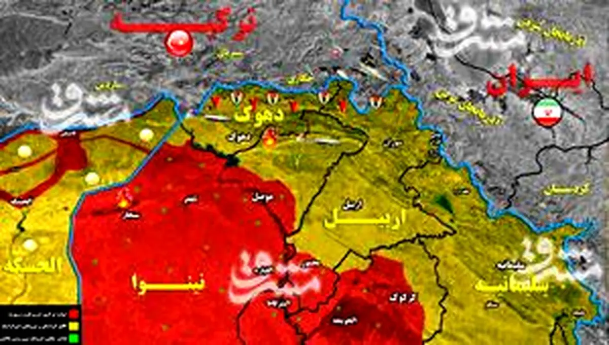 تلاش اردوغان برای اجرایی کردن پیش شرط دیدار با بشار اسد / جزئیات سناریوی آنکارا برای انتقال تروریست‌ها از شمال سوریه به استان دهوک عراق + نقشه میدانی