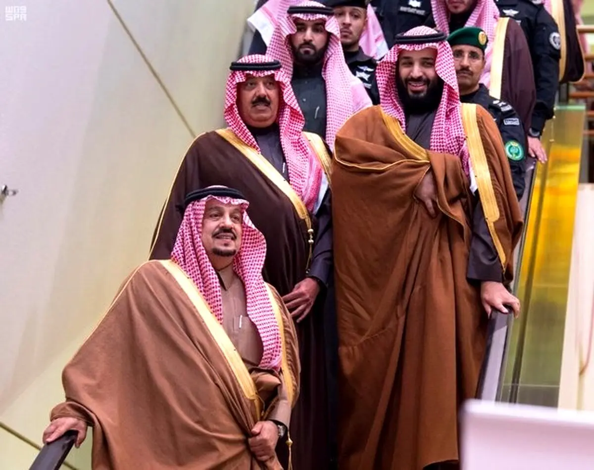اولین ظهور علنی شاهزاده متعب بن عبدالله در کنار بن سلمان/ عکس