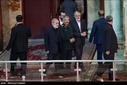 حدادعادل و شریعتمداری در حرم امام (ره)/ عکس