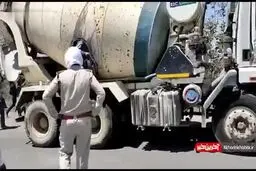 دستگیری 18 نفر در کامیون حمل سیمان! + ویدئو