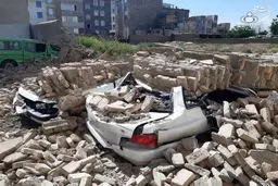 وزش شدید باد در شهرری حادثه آفرید +عکس