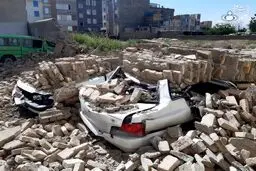 وزش شدید باد در شهرری حادثه آفرید +عکس