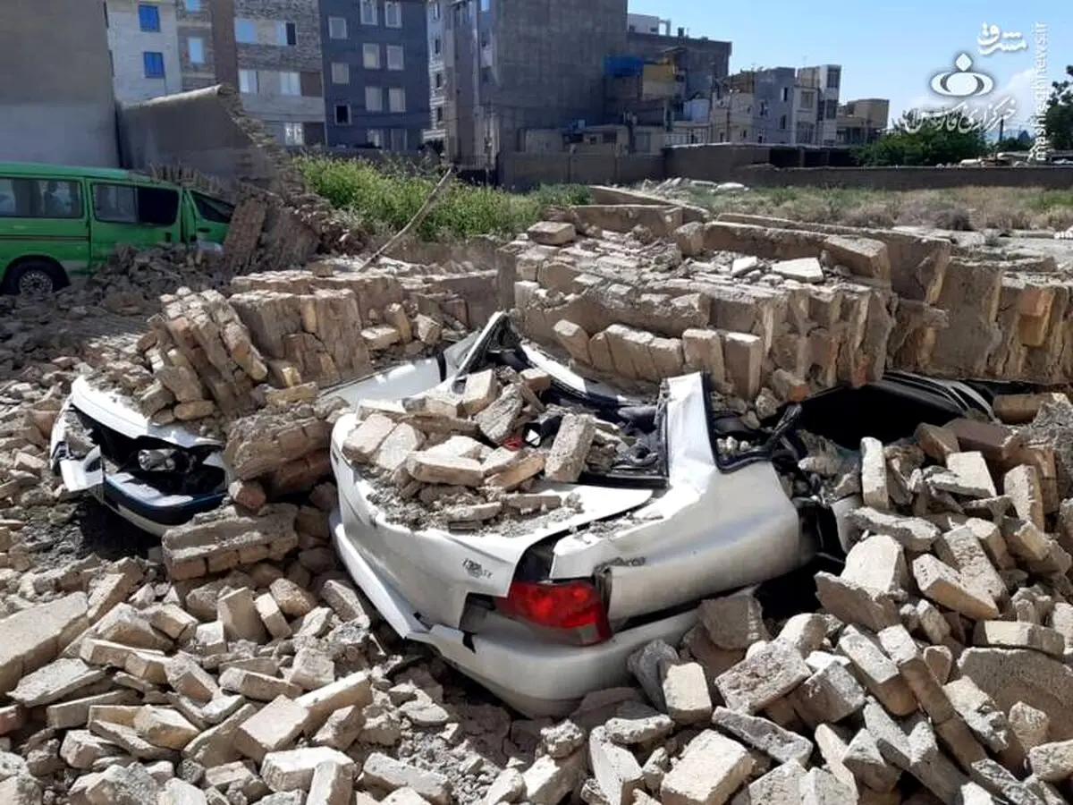 وزش شدید باد در شهرری حادثه آفرید +عکس