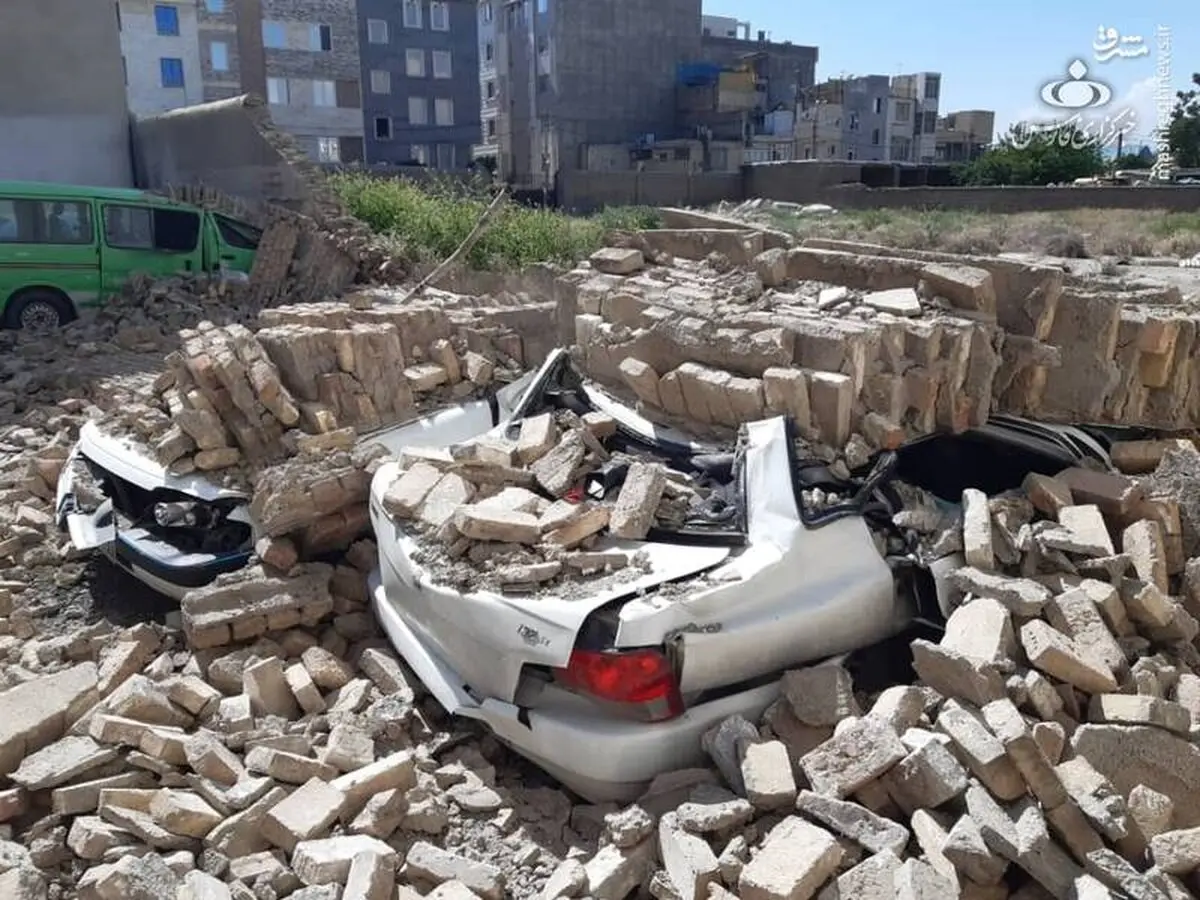 وزش شدید باد در شهرری حادثه آفرید +عکس
