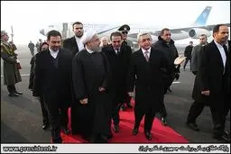 استقبال رئیس جمهور ارمنستان از روحانی/عکس