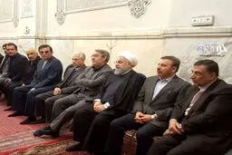 تصویری از حسن روحانی در مراسم یادبود جان‌باختگان سانچی