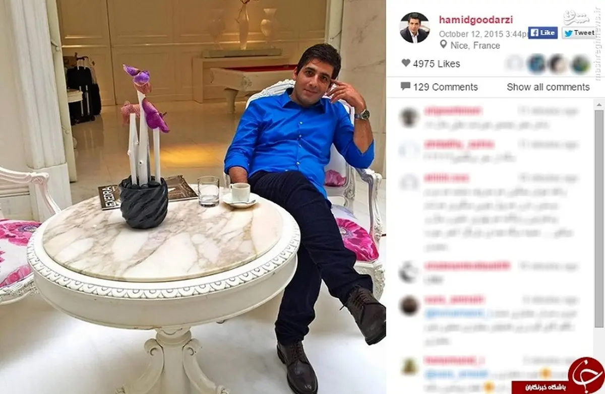 حمید گودرزی در سواحل نیس+عکس