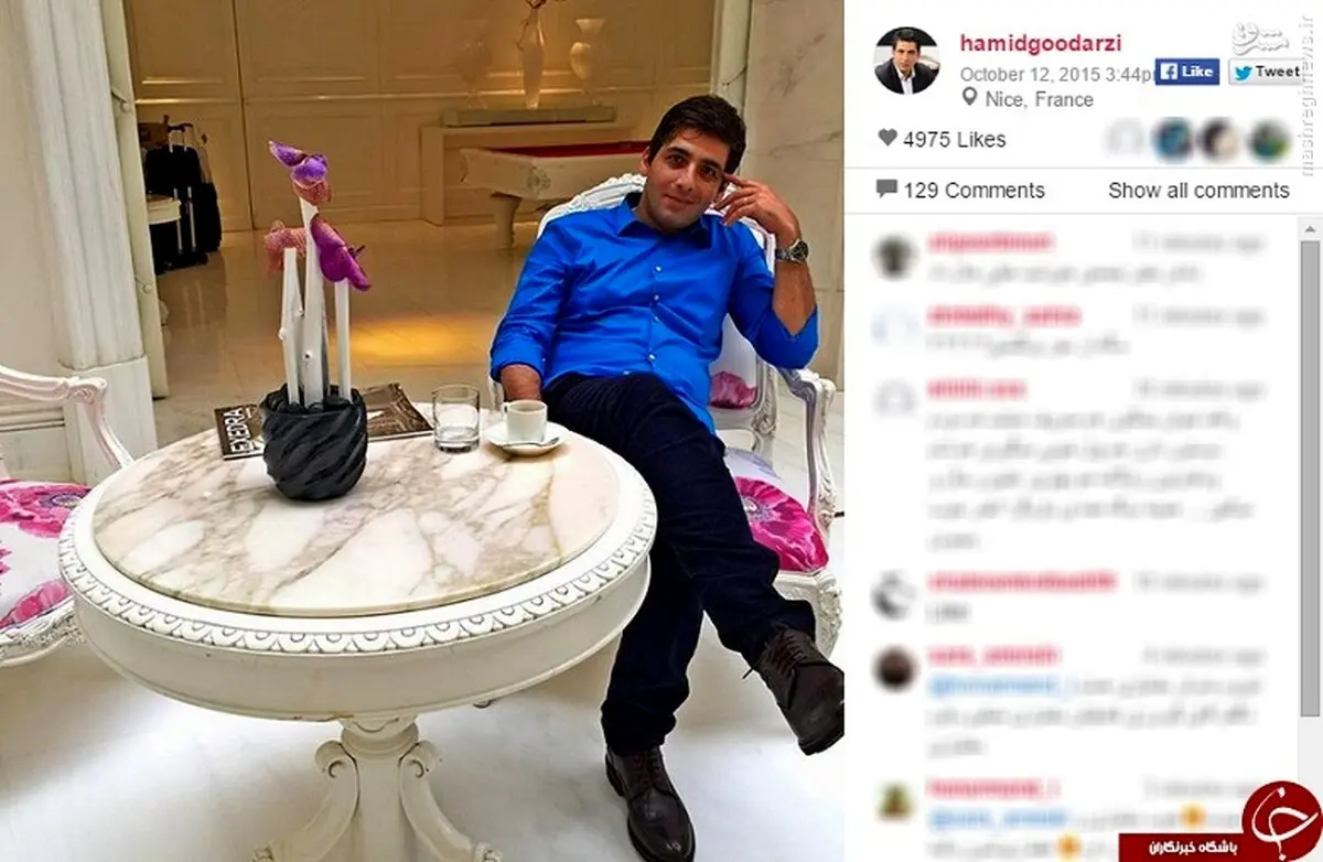 حمید گودرزی در سواحل نیس+عکس