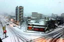 بارش شدید برف در مشکین شهر