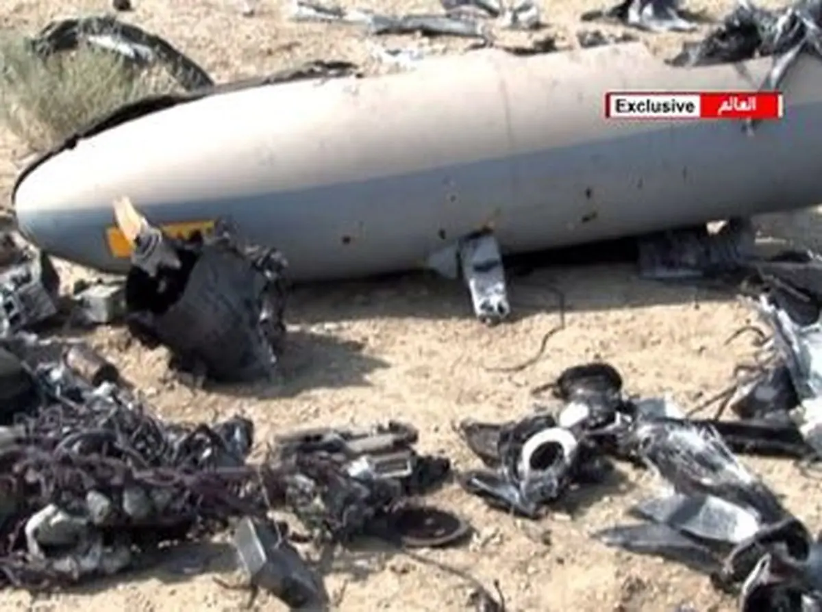 تصاویری از پهپاد ساقط شده اسرائیل