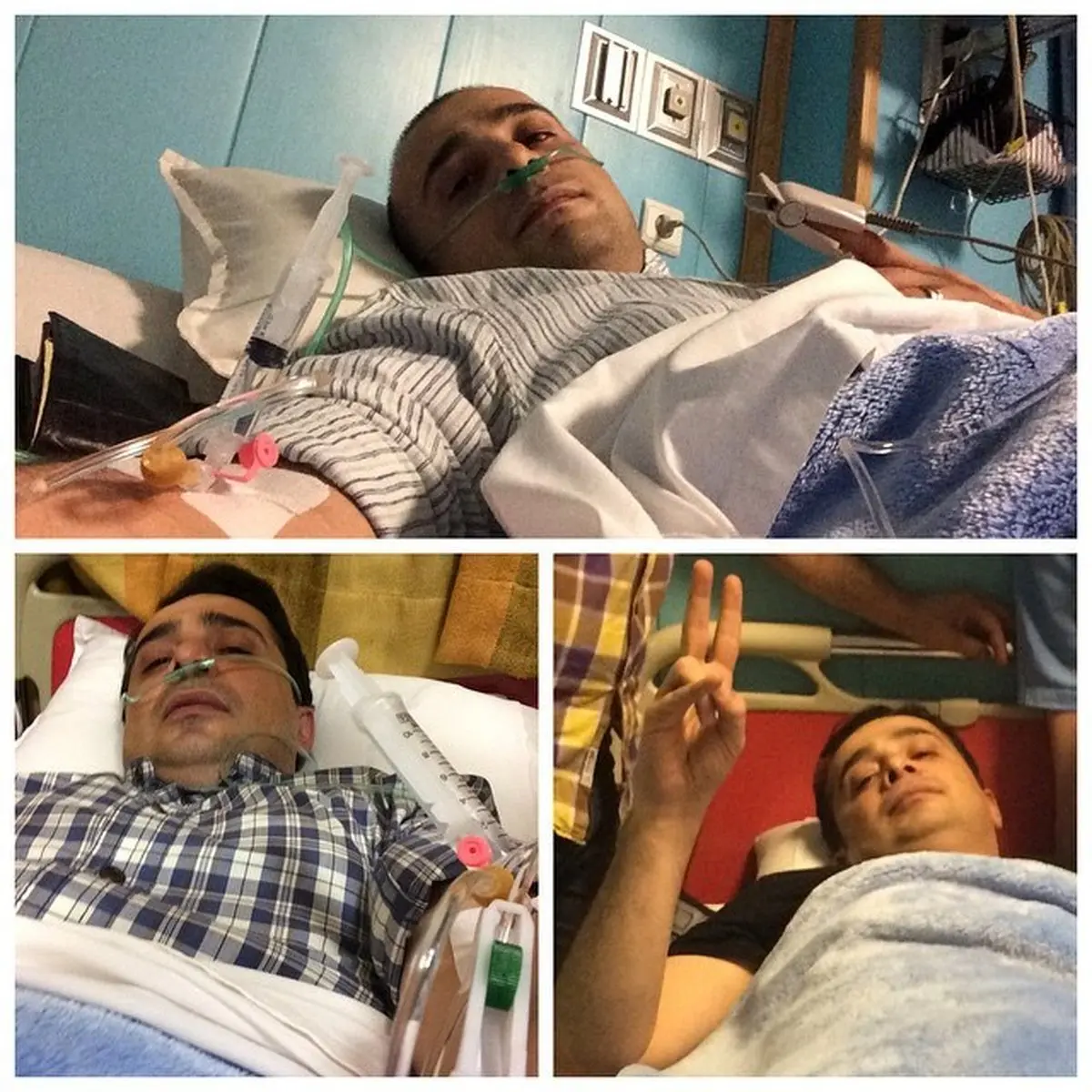 سپند امیر سلیمانی در بستر بیماری/عکس