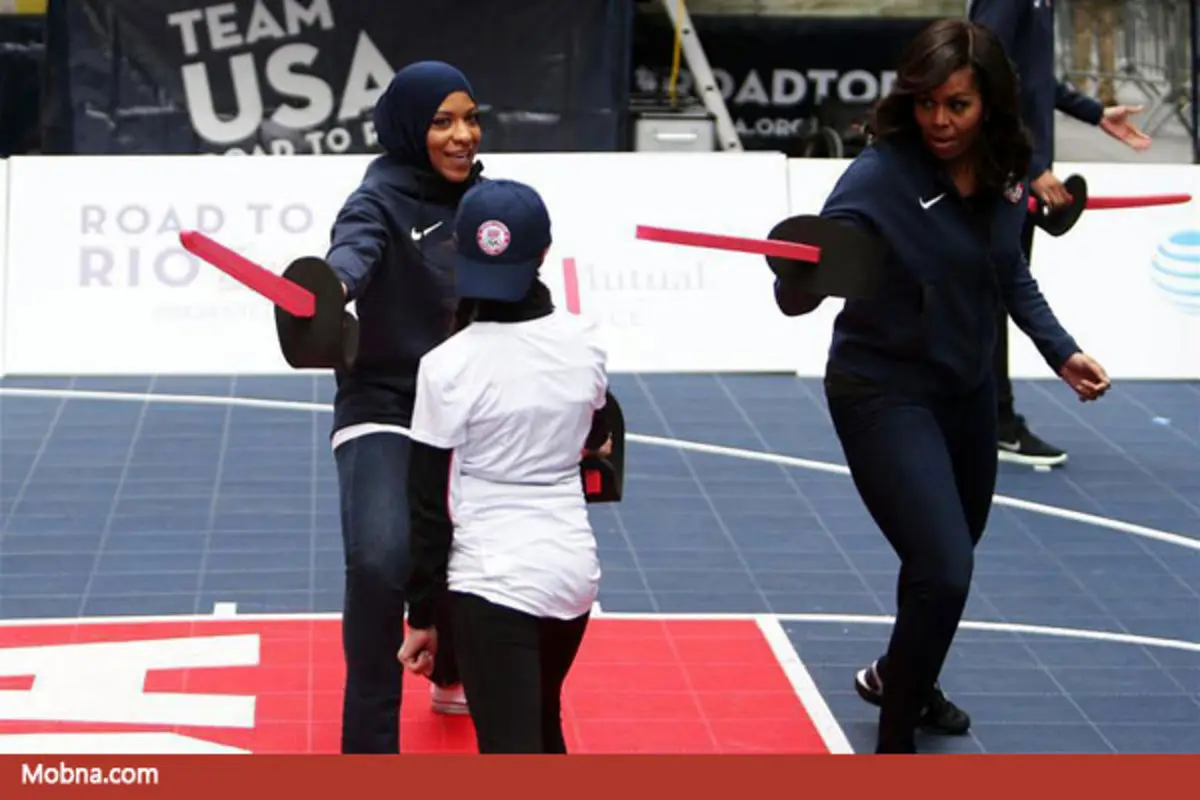 شمشیر بازی همسر رئیس جمهور + عکس