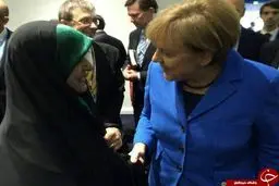 دیدار یهویی ابتکار و مرکل+ عکس