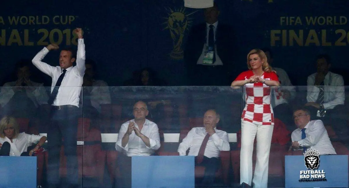 تصویری خاص از دو رییس جمهوری کرواسی و فرانسه در جام جهانی