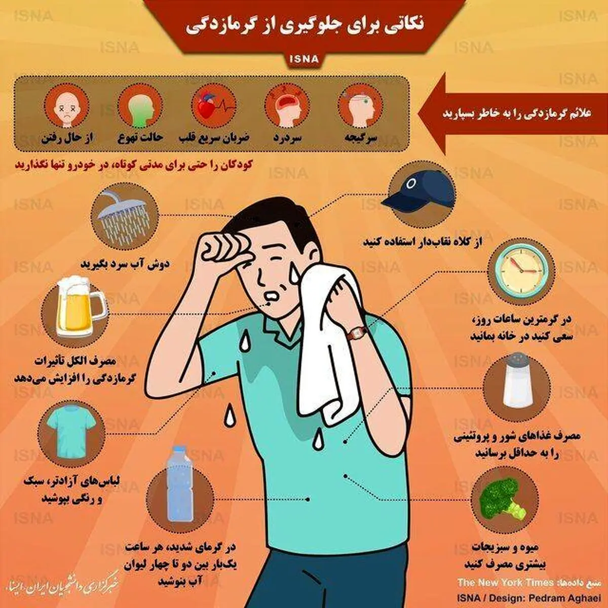 نکاتی برای جلوگیری از گرمازدگی + اینفوگرافی
