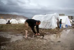 وضعیت نابسامان مردم سرپل ذهاب پس از بارش باران/تصاویر