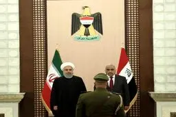 استقبال رسمی از روحانی در کاخ نخست‌وزیری عراق/تصاویر