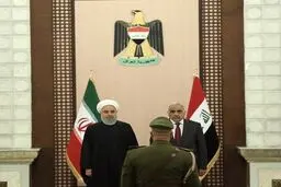 استقبال رسمی از روحانی در کاخ نخست‌وزیری عراق/تصاویر