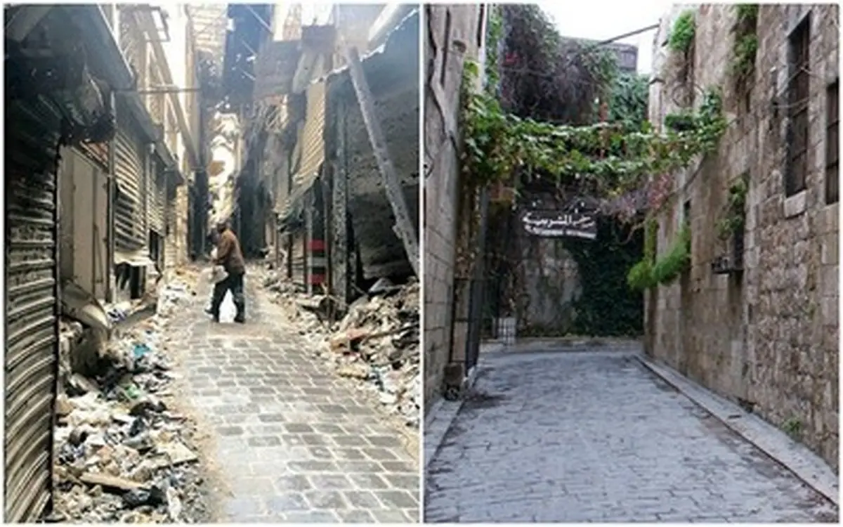 حلب؛ قبل و بعد از جنگ/تصاویر