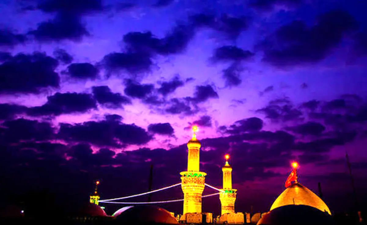 عکس / آسمان و گنبد زیبای حرم سیدالشهدا (ع)