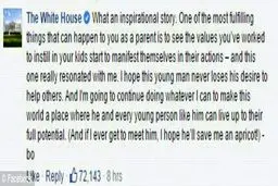 کامنت اوباما برای عکسی از یک پسر ۱۰ساله تبریزی