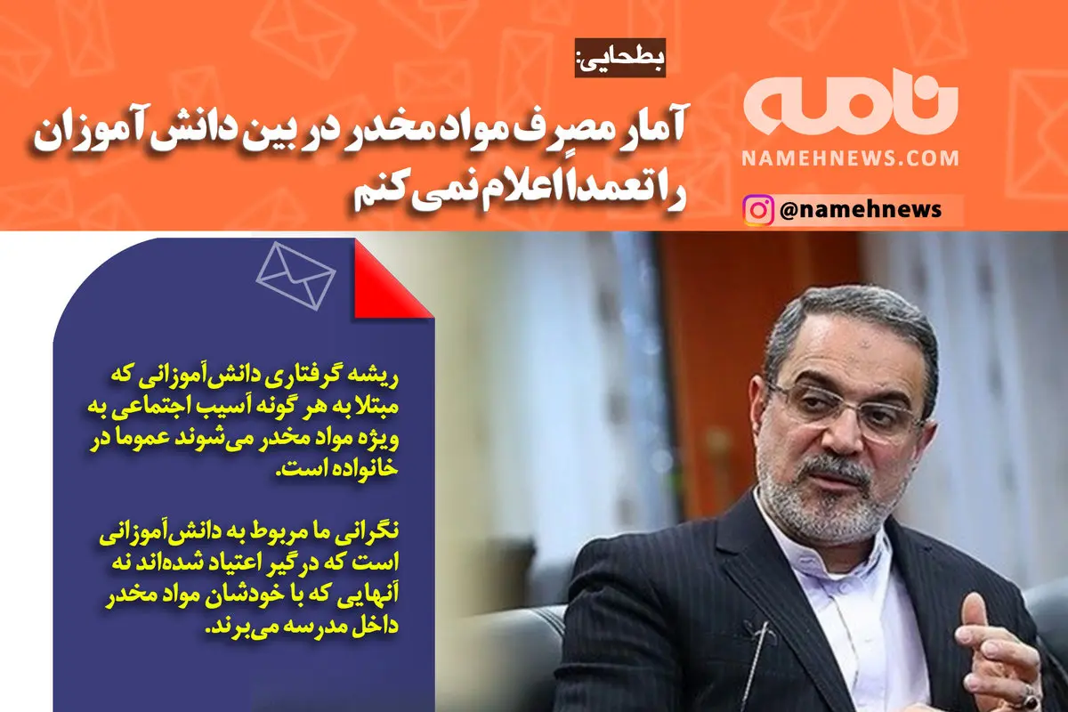 فوتوتیتر/ وزیر آموزش و پرورش: آمار مصرف مواد مخدر بین دانش آموزان را تعمداً اعلام نمی‌کنم