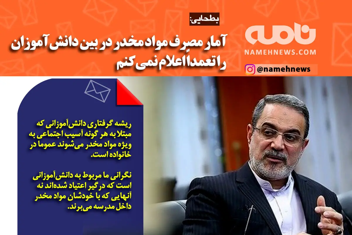 فوتوتیتر/ وزیر آموزش و پرورش: آمار مصرف مواد مخدر بین دانش آموزان را تعمداً اعلام نمی‌کنم
