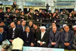 جهانگیری و قالیباف در مراسم تشییع شهدای آتش نشان/عکس