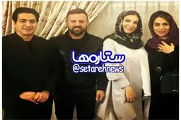 تصویری از هومن سیدی و همسرش در کنار همایون شجریان