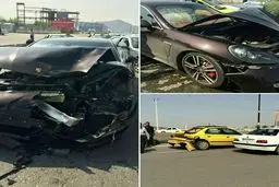 تصادف پورشه با سمند/ عکس