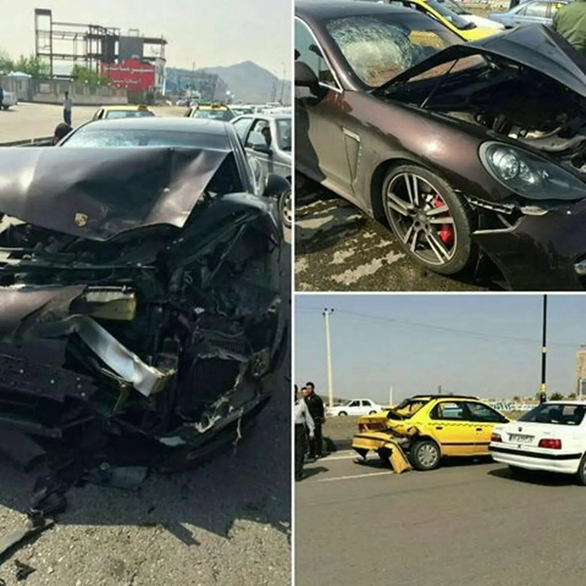 تصادف پورشه با سمند/ عکس