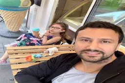 سلفی شاهرخ استخری همراه دخترش پناه