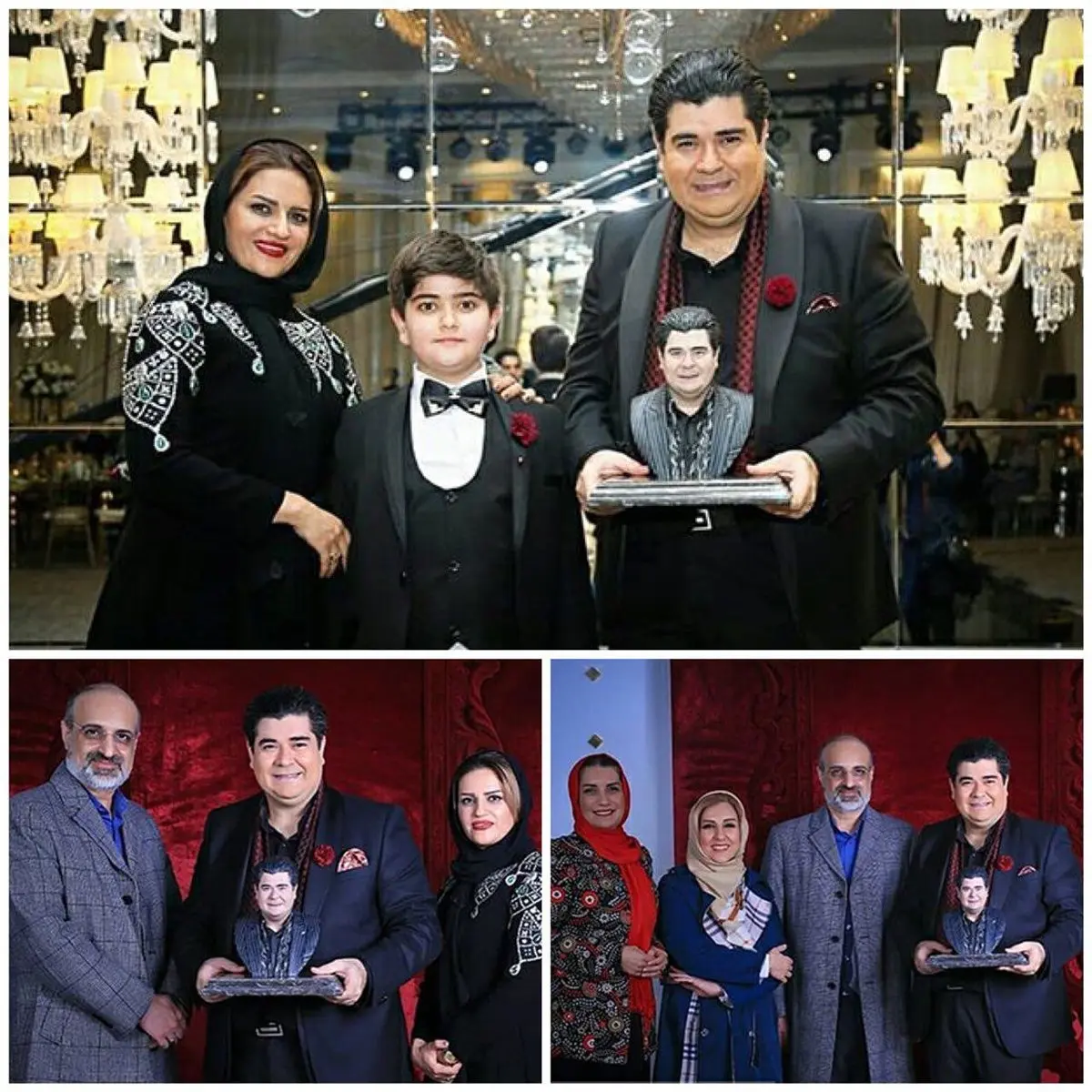 سالار عقیلی در کنار همسر و فرزندش/عکس