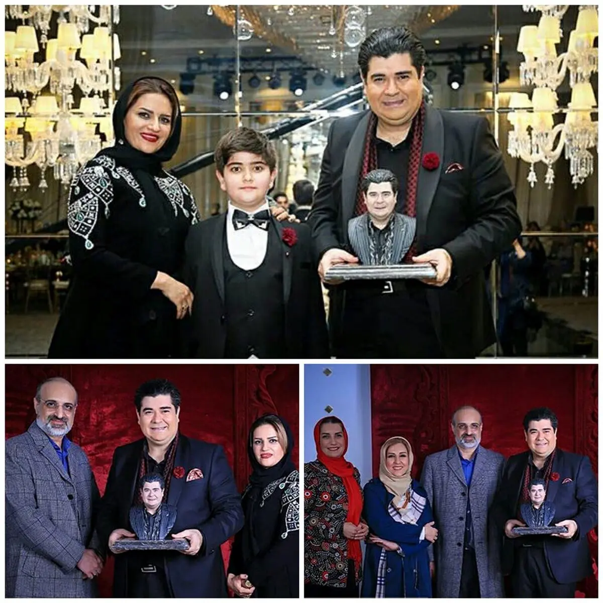 سالار عقیلی در کنار همسر و فرزندش/عکس