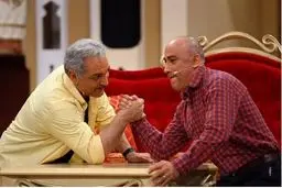 مچ اندازی مهران مدیری و عارف لرستانی/ عکس