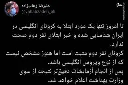ابتلا دومین نفر به کرونای انگلیسی در ایران صحت دارد؟